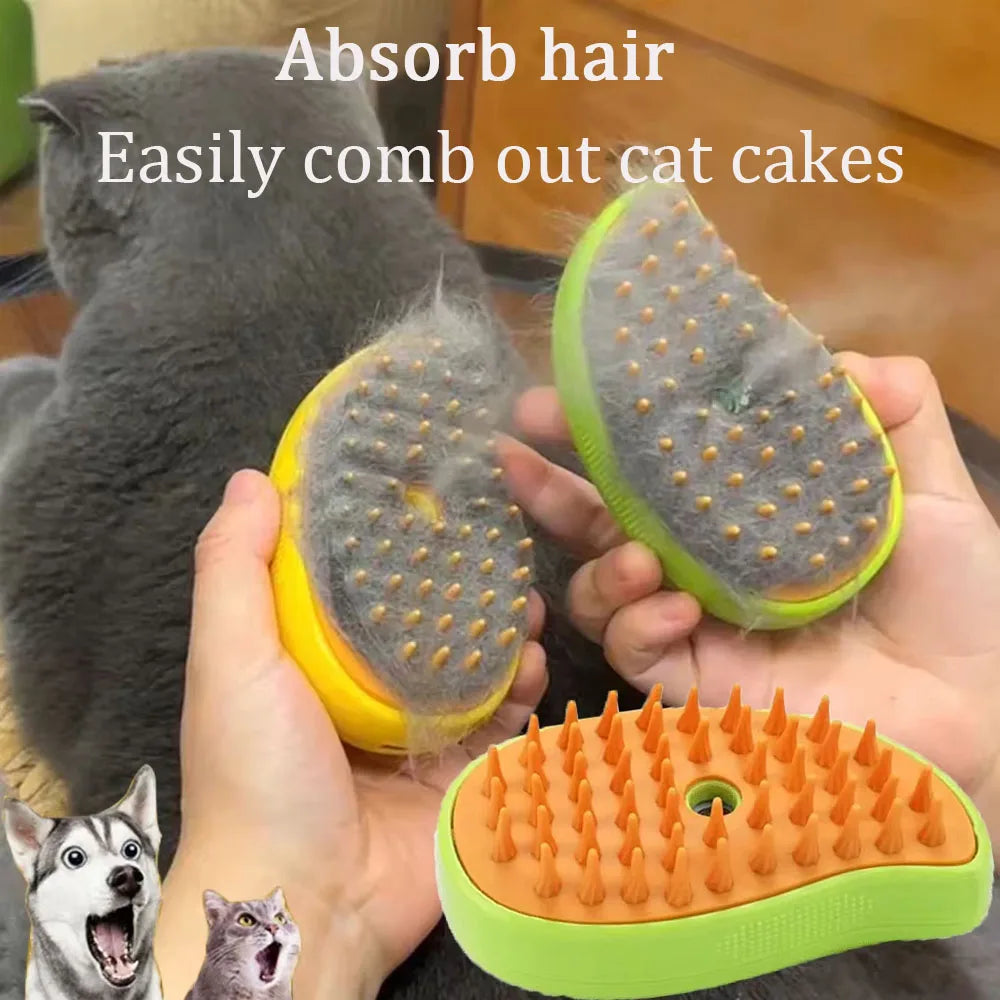 Cat Dog Steamy Brush Steam Comb USB Electric Sprayer for Massage Pet Grooming Tool Shedding 3 in 1 Electric Sprays Massage Combs