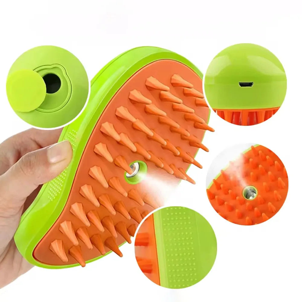 Cat Dog Steamy Brush Steam Comb USB Electric Sprayer for Massage Pet Grooming Tool Shedding 3 in 1 Electric Sprays Massage Combs